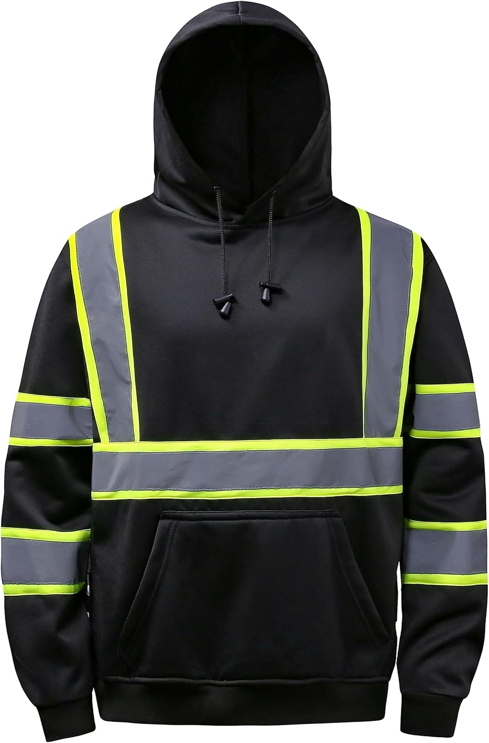 High Visibility Hoodie for Men - Reflective Safety Pullover