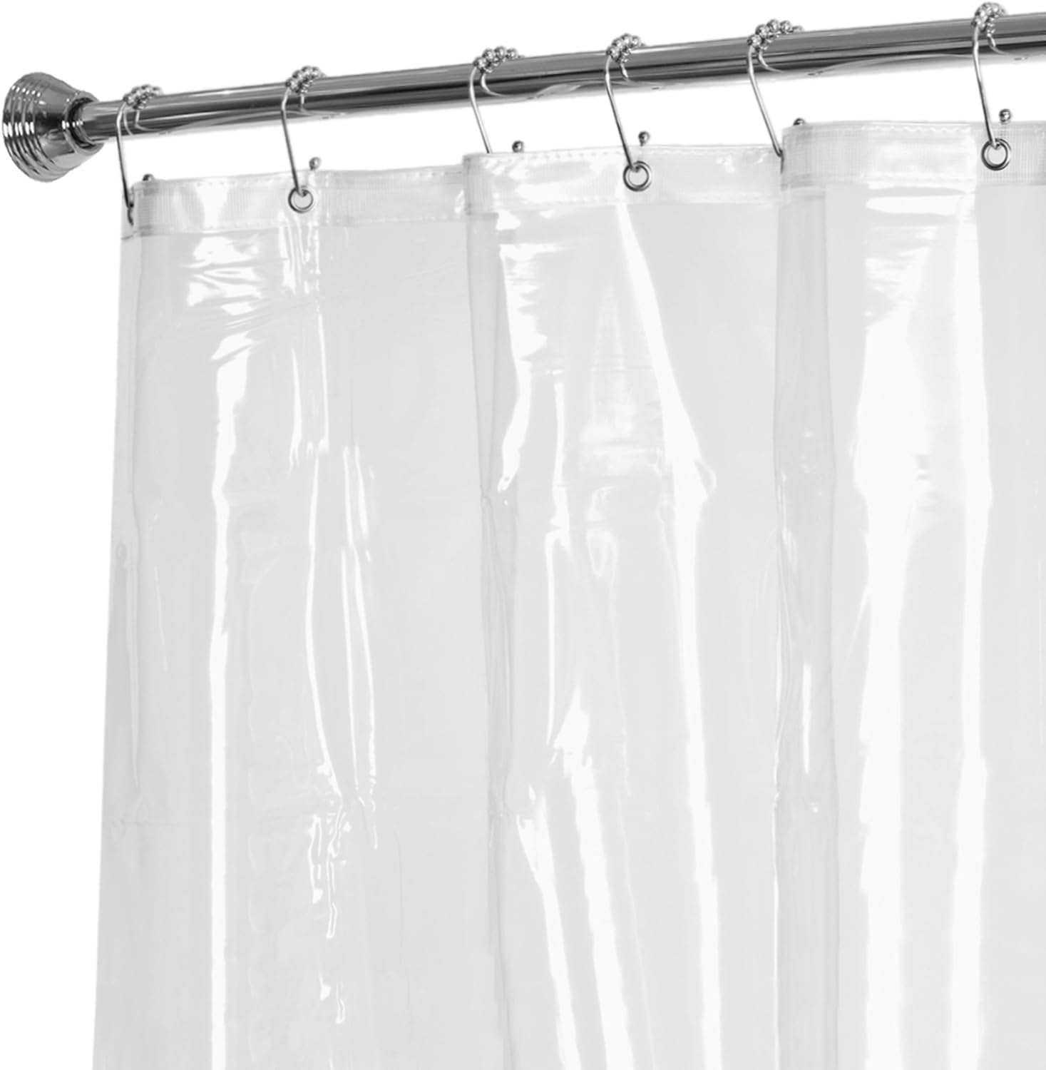 Maytex Premium Heavy-Duty Clear Shower Liner - Rustproof & Transparent