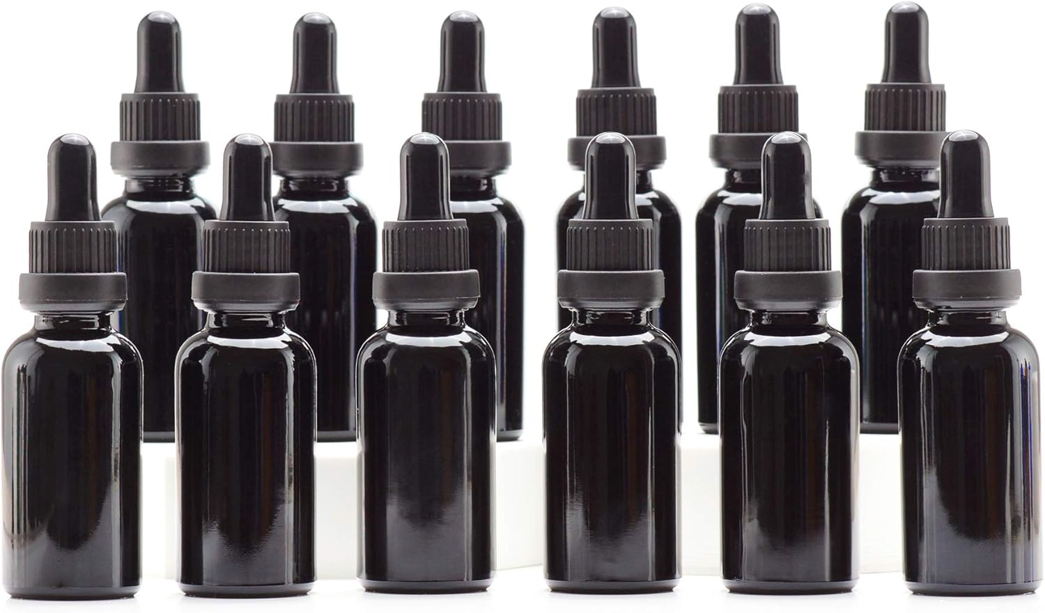 YIZHAO Black Glass Dropper Bottle 1oz for Essential Oils and More