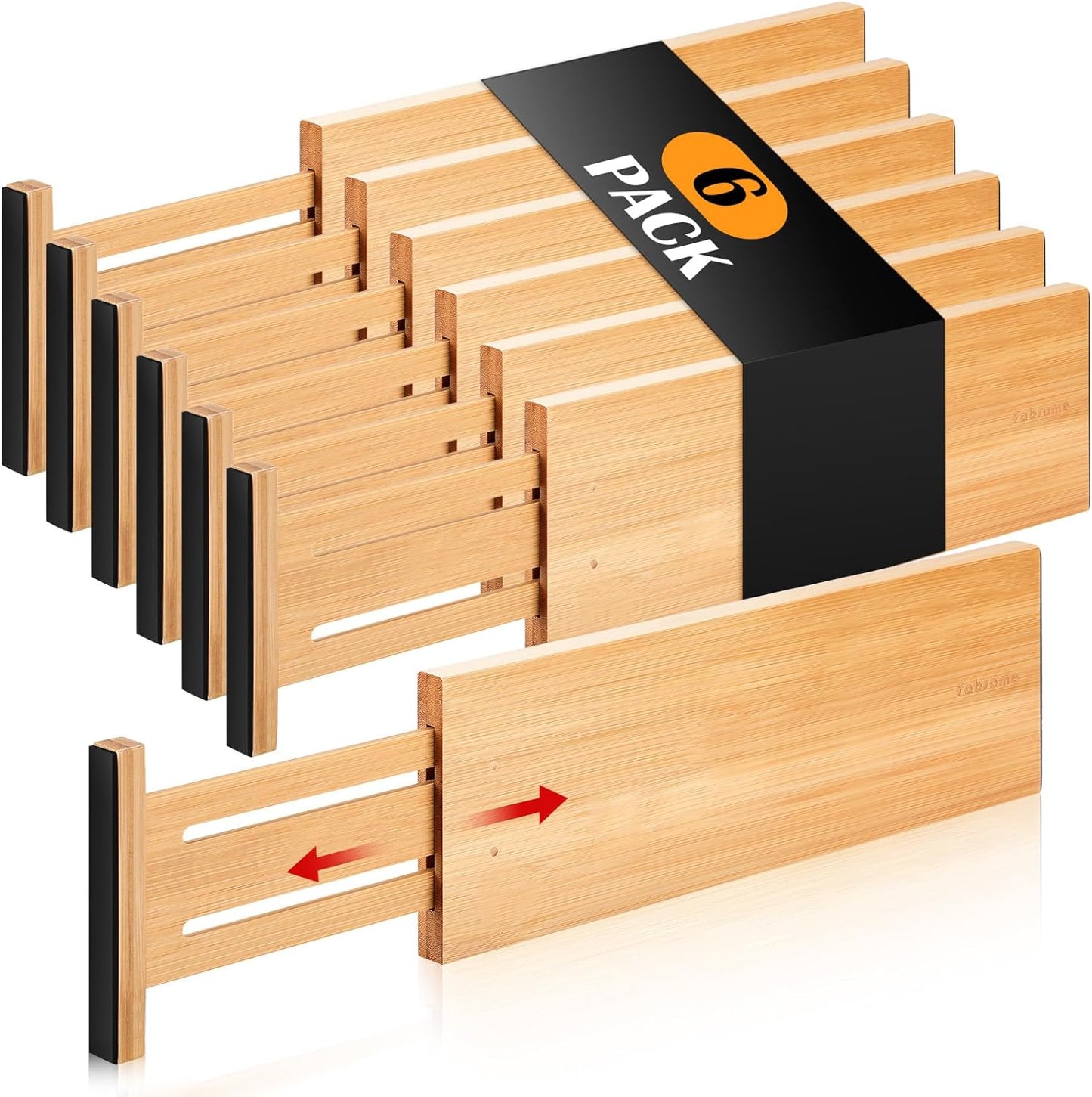 Fabsome Dresser Drawer Organizers - Adjustable Bamboo Dividers