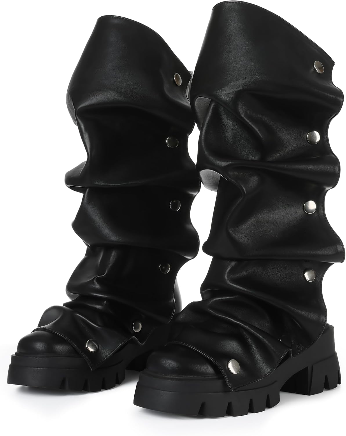 VOMIRA Slouchy Boots for Women - Stylish Fold Over Design