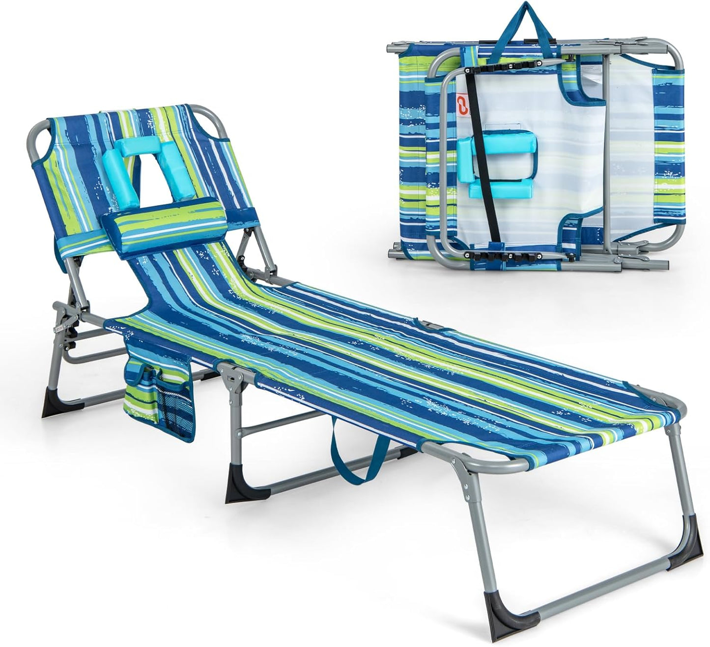 Goplus Tanning Chair with Face Hole for Ultimate Comfort
