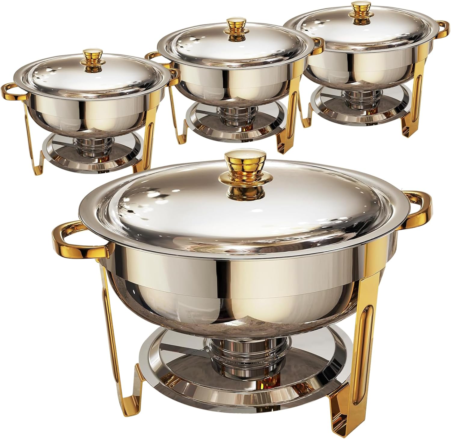 Elegant 6QT Round Chafing Dishes for Buffet Events and Parties
