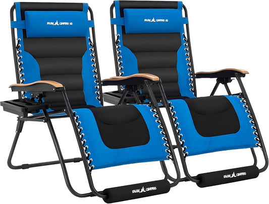 UDPATIO Zero Gravity Chair Set of 2 XL Oversized Outdoor Chairs