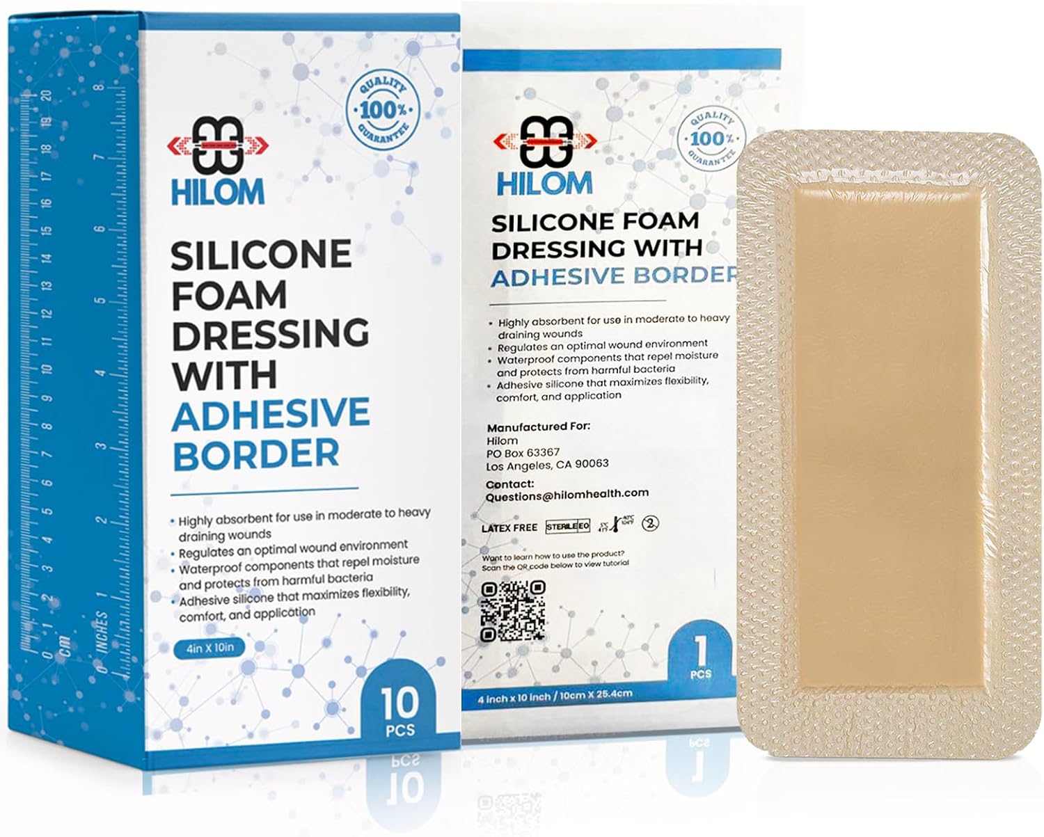 Hilom Silicone Foam Dressing for Moist to Heavily Draining Wounds