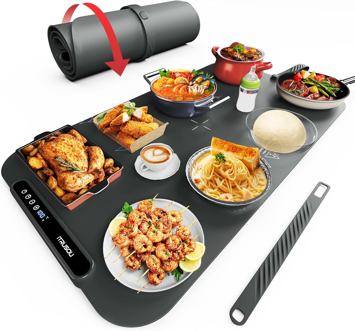 Electric Food Warming Mat with 7 Temp Settings for Parties