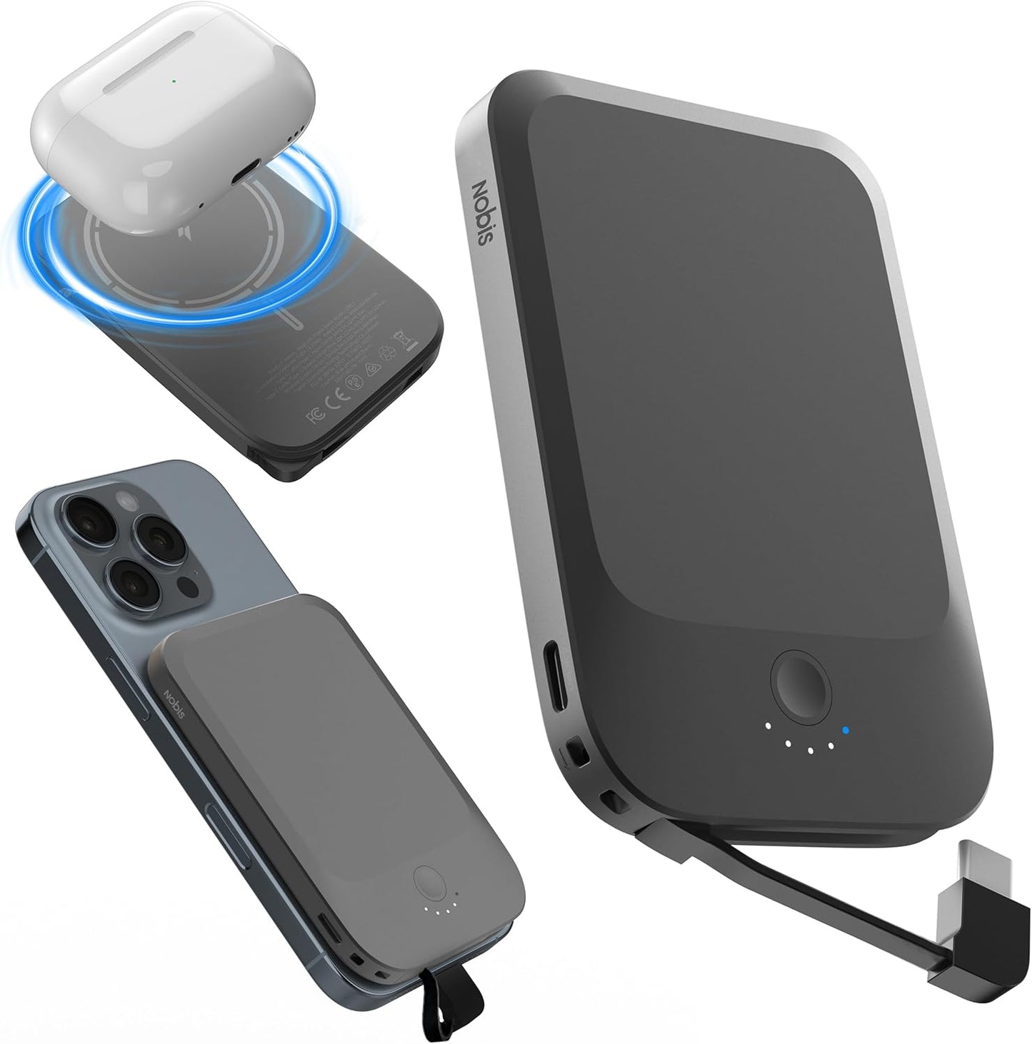 NOBIS 5000mAh Slim Power Bank: Fast Charging Anywhere