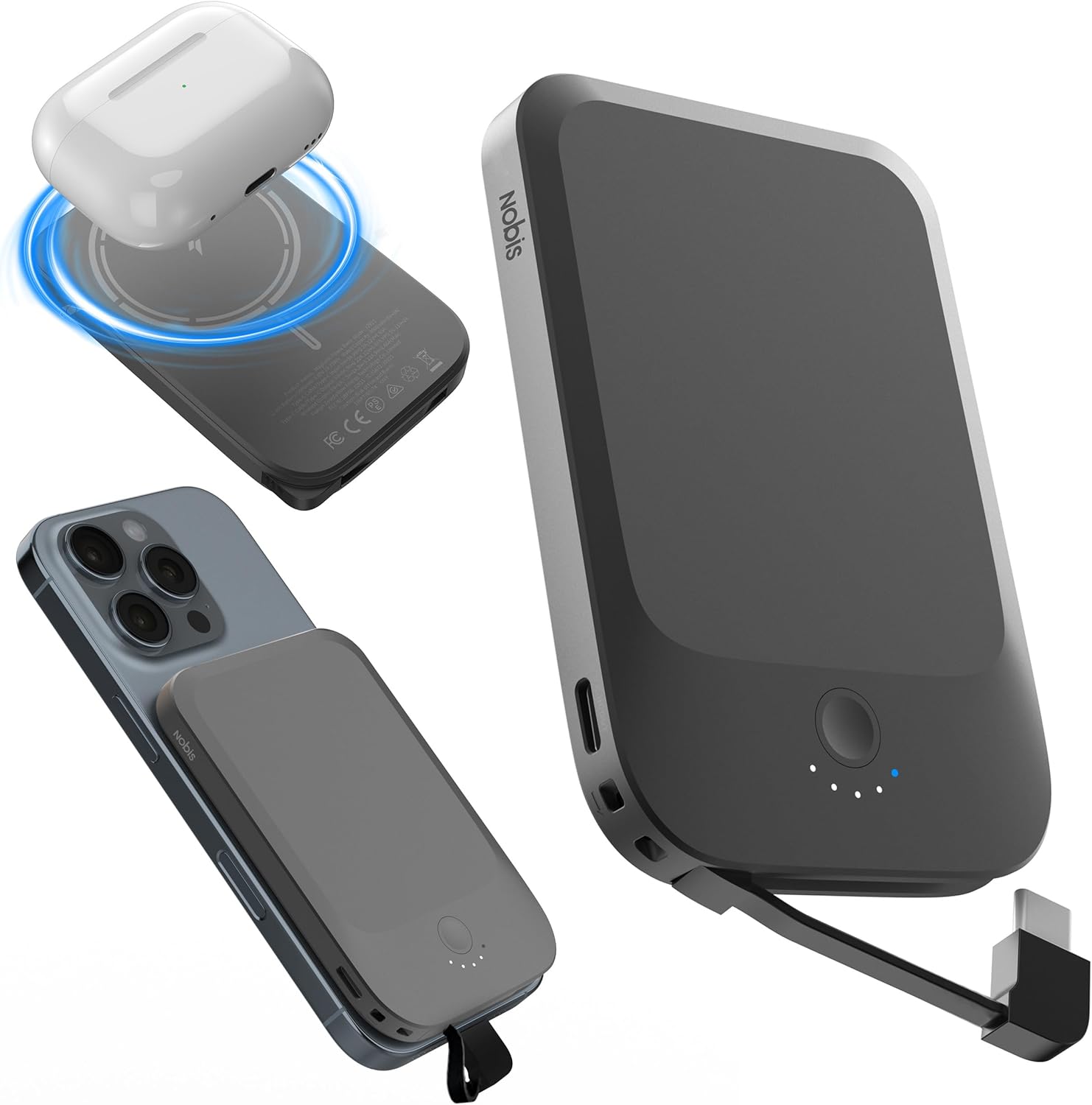 NOBIS 5000mAh Slim Power Bank: Fast Charging Anywhere