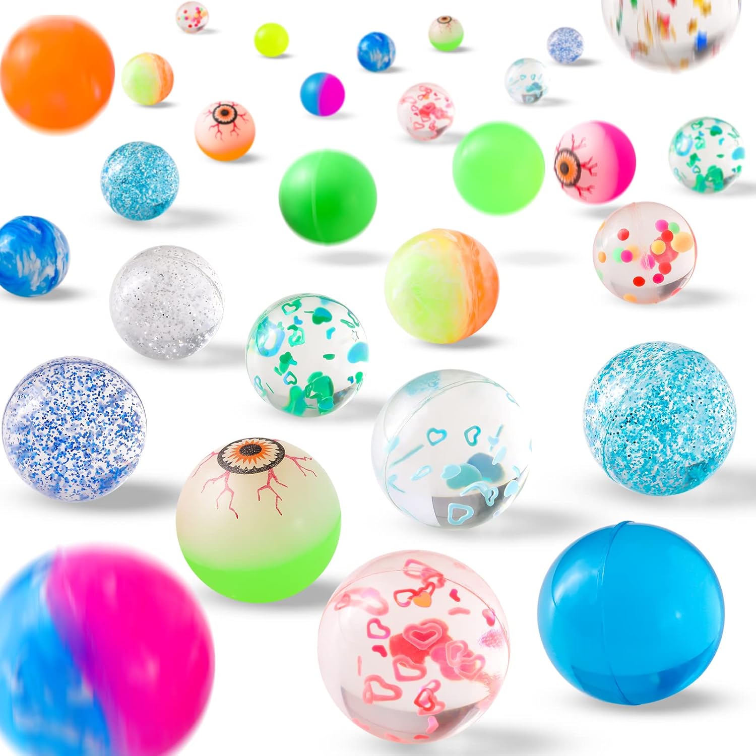 Colorful Bouncy Cat Toy Balls - 24 Pack