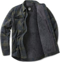 CQR Men's Sherpa Lined Cotton Flannel Shirt Jacket - Warm Outdoor