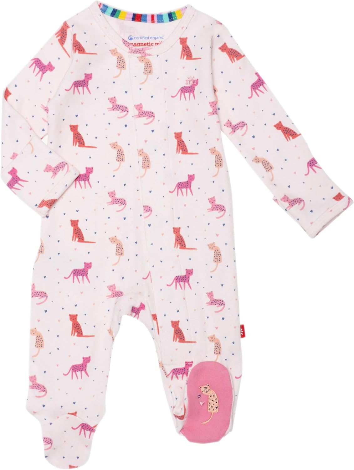Magnetic Baby Footie Pajamas in 100% Organic Cotton for Comfort