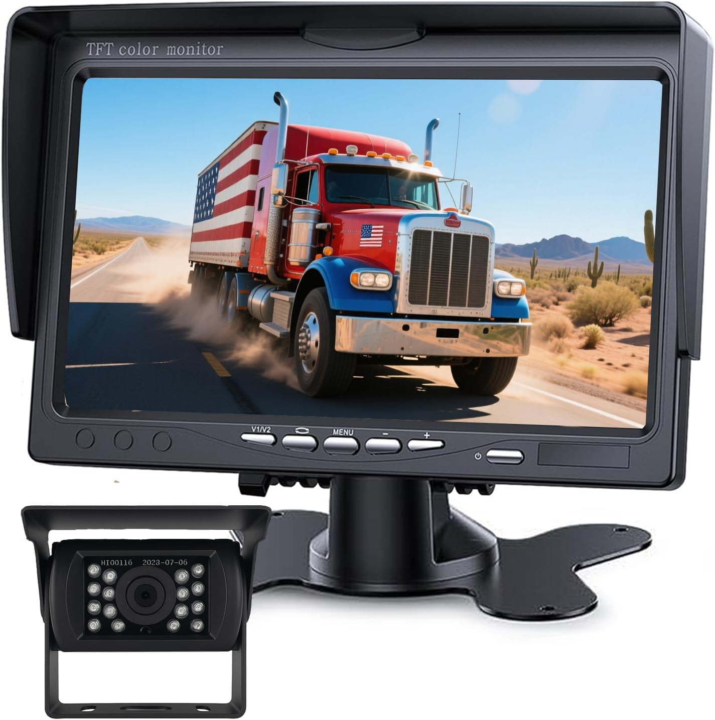 Backup Camera Monitor Kit with 7 in HD 1080P Display for Trucks