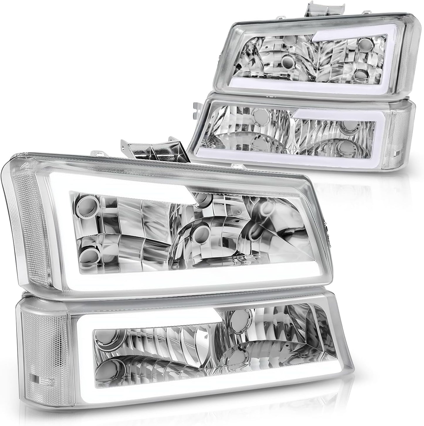 Auto Dynasty LED DRL Headlight Lamps for Chevy Silverado & Avalanche