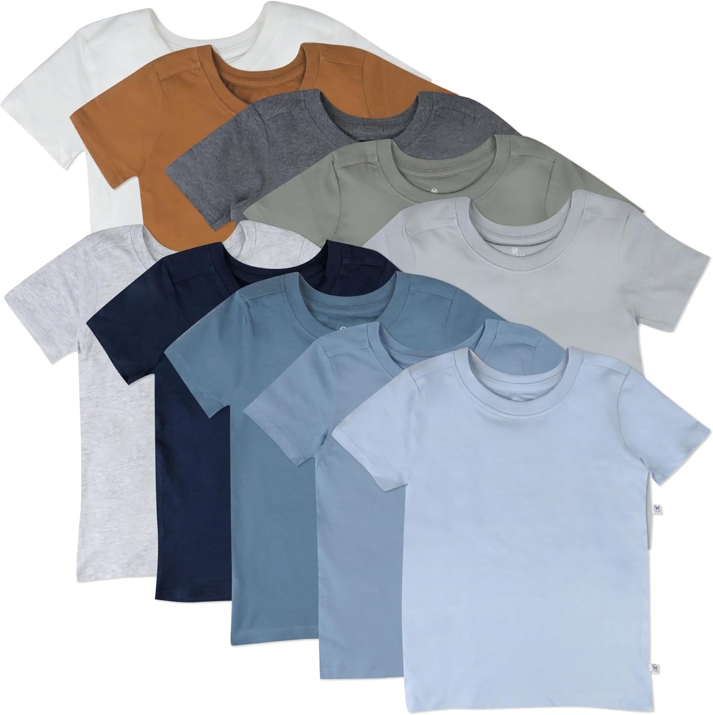 Organic Cotton Short Sleeve T-Shirts for Kids - 10-Pack Set