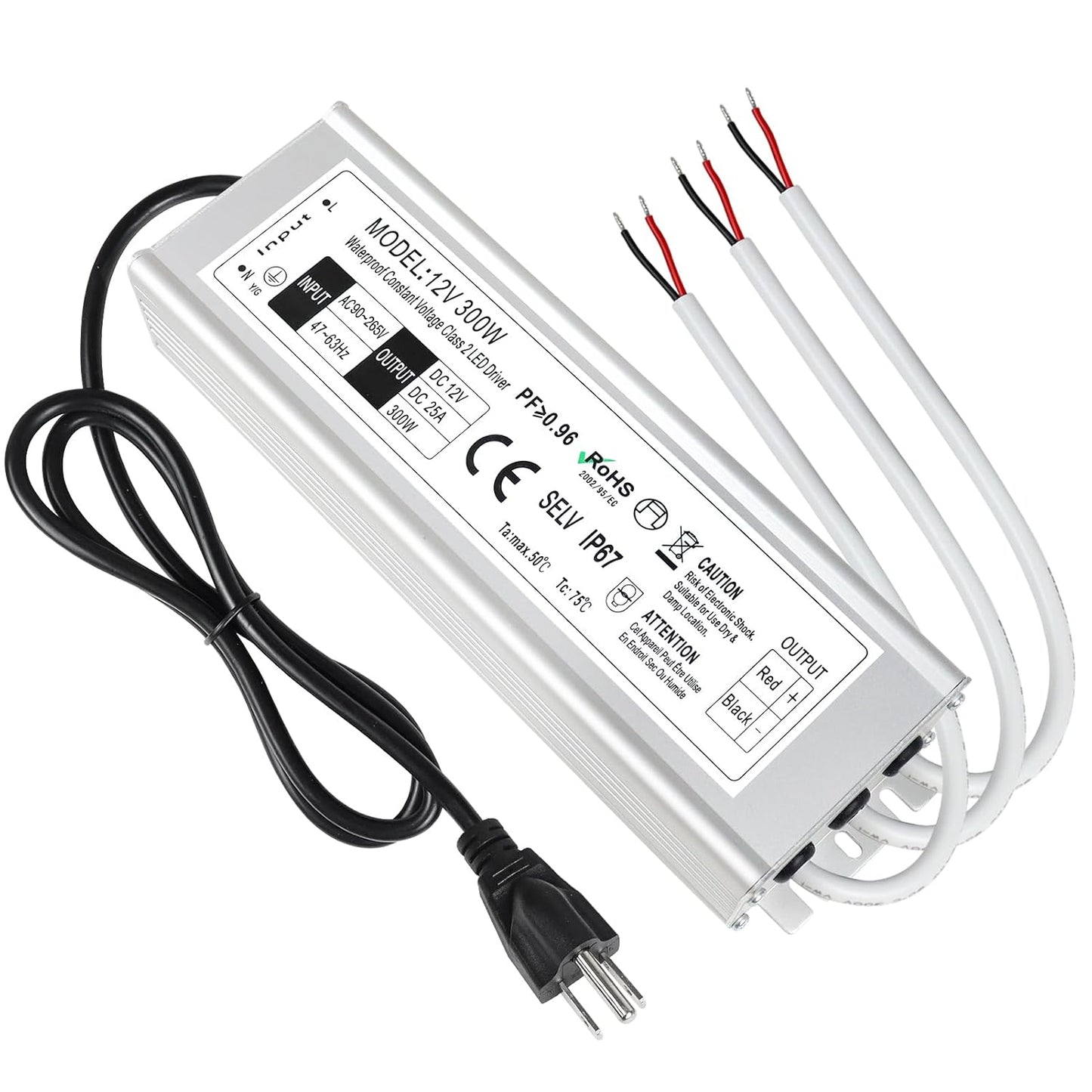 LightingWill LED Driver 300 Watts Waterproof Power Supply Adapter