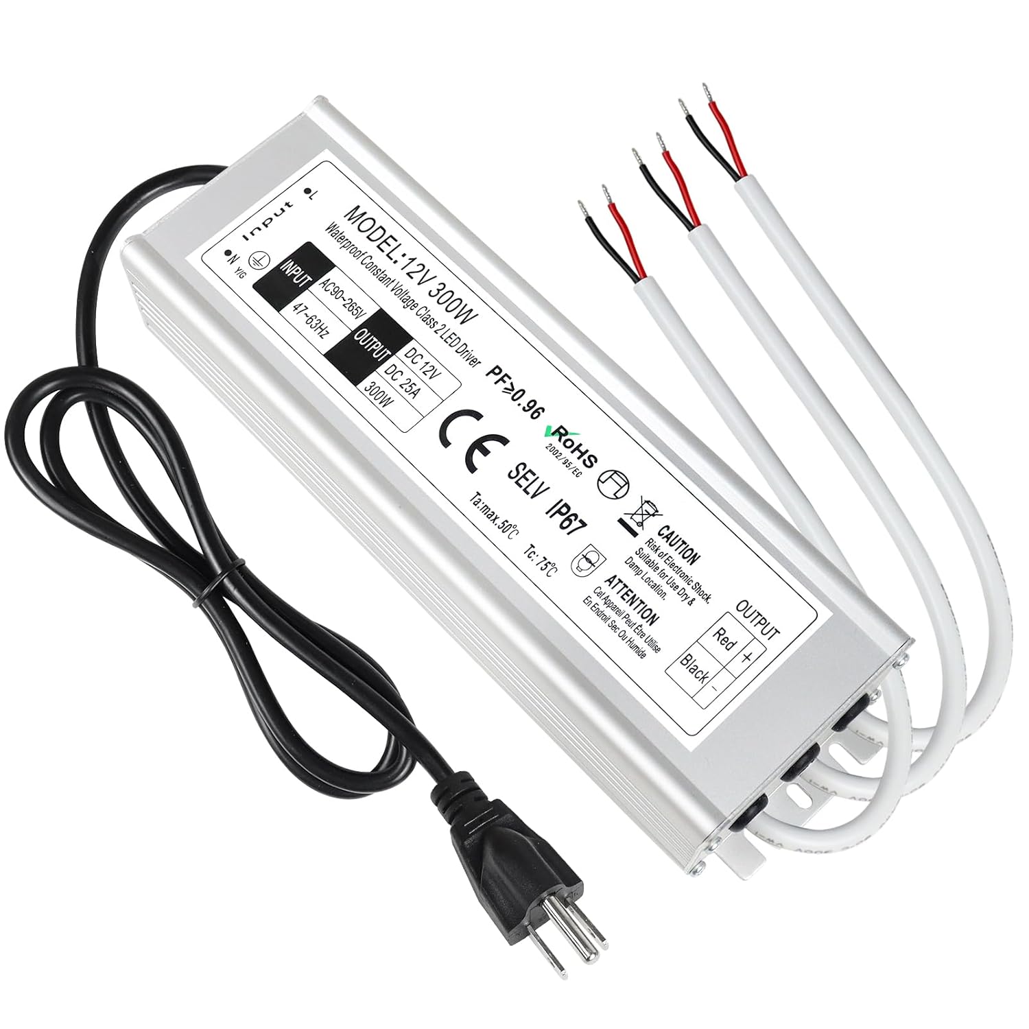 LightingWill LED Driver 300 Watts Waterproof Power Supply Adapter