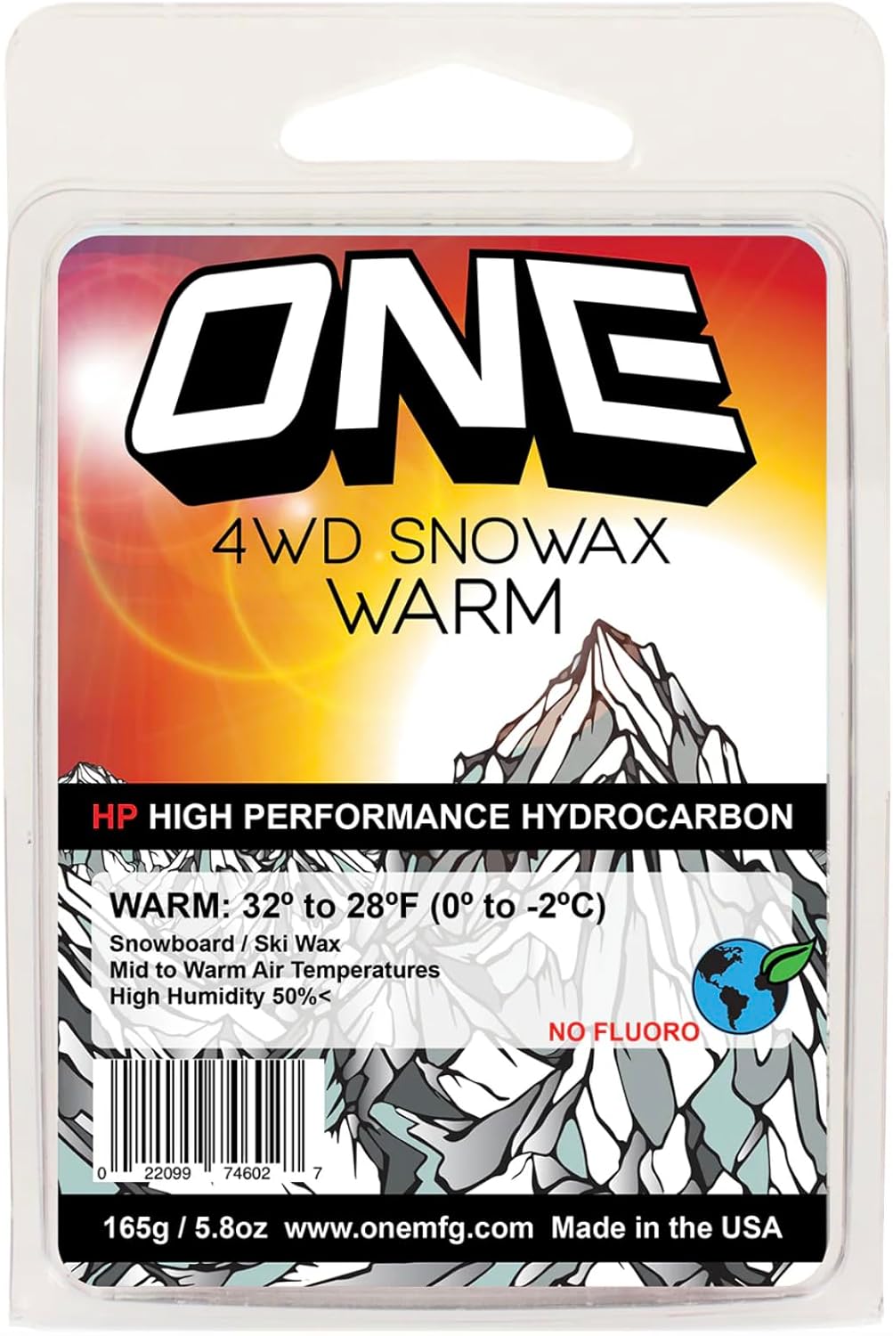One Ball Jay Tropical Wax 165g Bar - Fluoro-Free, Ideal for Warm Wet Snow