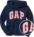 GAP Girls' Logo Hoodie Full Zip Sweatshirt - Cozy Everyday Layer