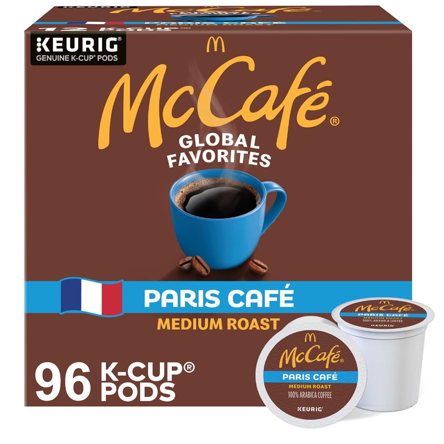 McCafe Paris Cafe Medium Roast K-Cup Pods for Keurig Machines