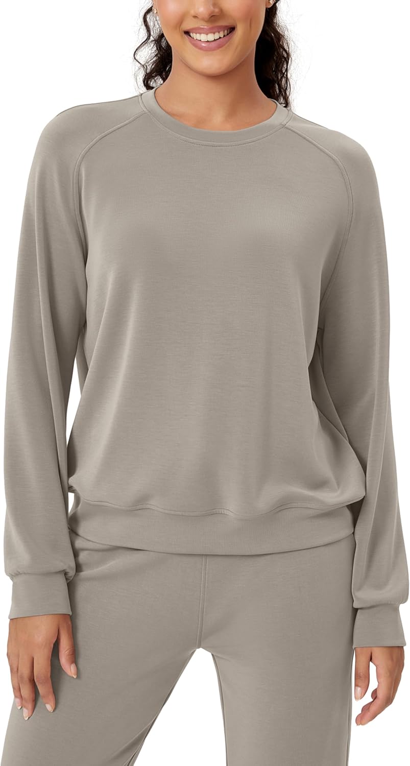 ODODOS Modal Soft Raglan Sweatshirt - Cozy Oversized Style