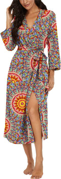 VINTATRE Women Kimono Robe Long Knit Bathrobe - Lightweight
