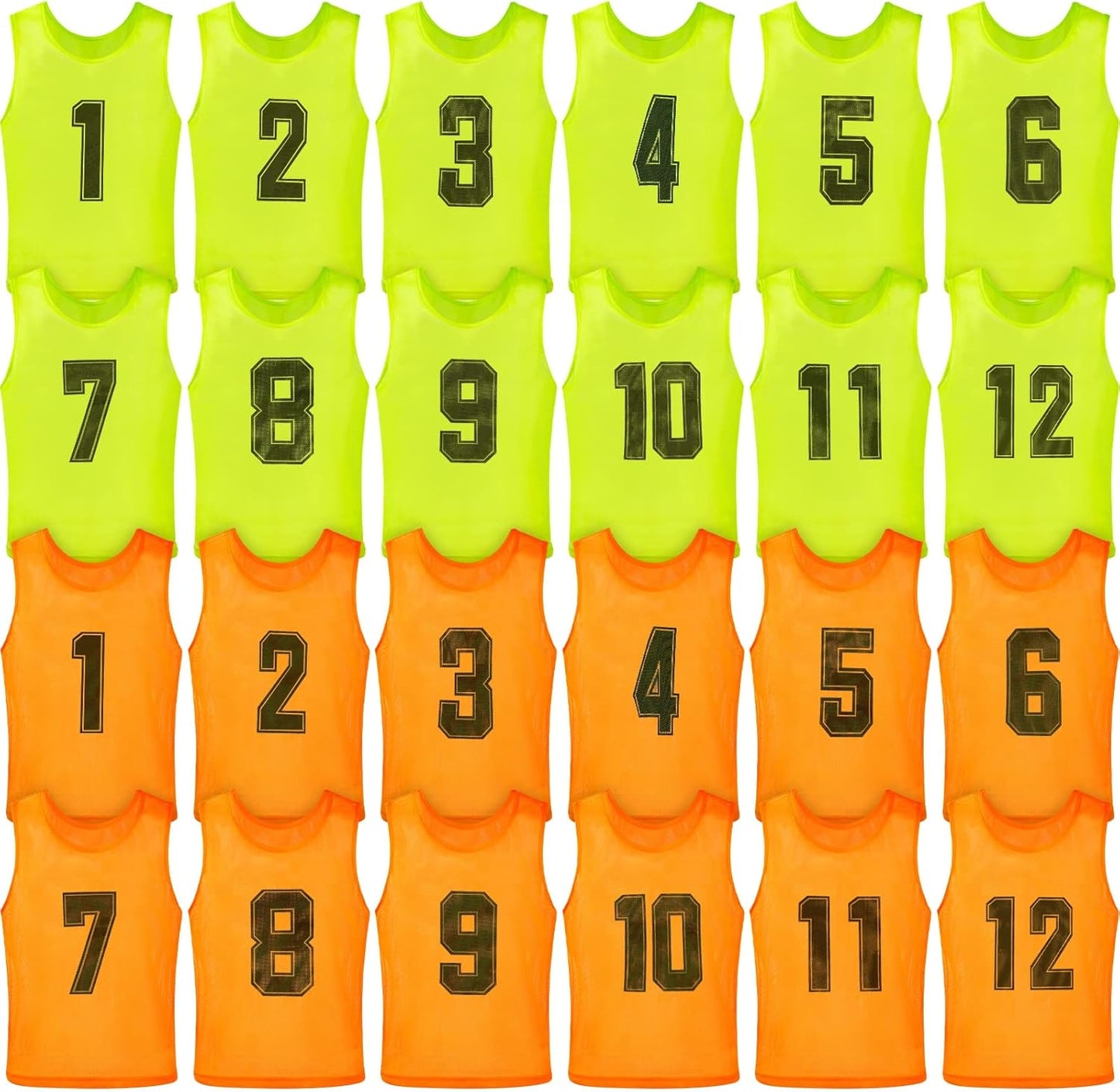 Vabean 24 Pack Nylon Mesh Scrimmage Vests for Team Sports