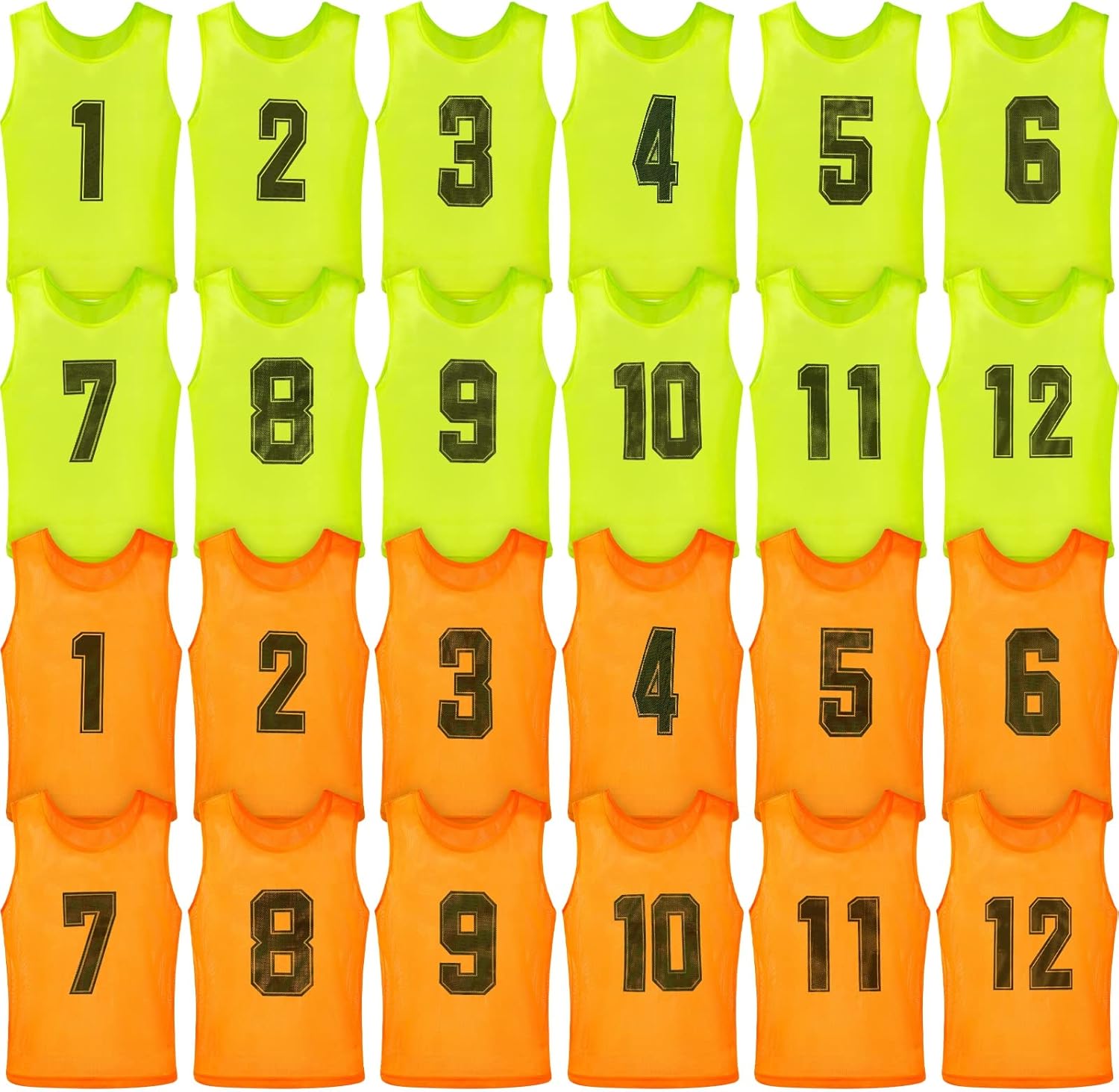 Vabean 24 Pack Nylon Mesh Scrimmage Vests for Team Sports