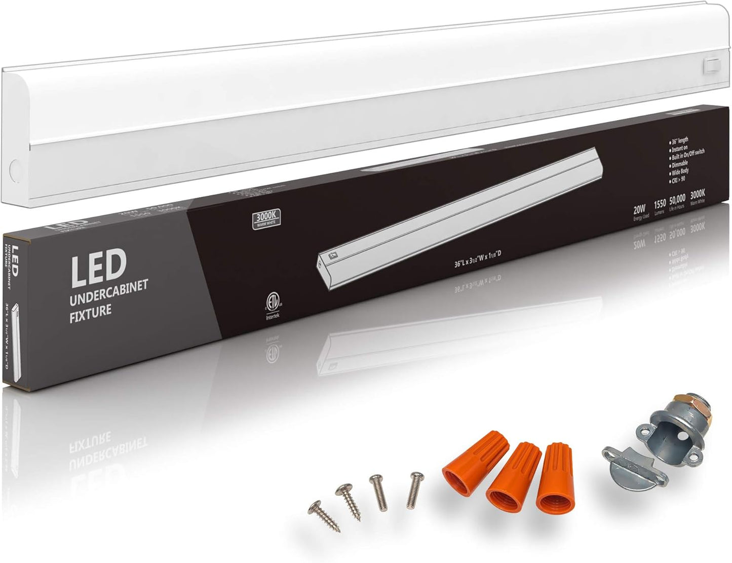 Hardwired LED Under Cabinet Task Lighting - 20 Watt, 36 in