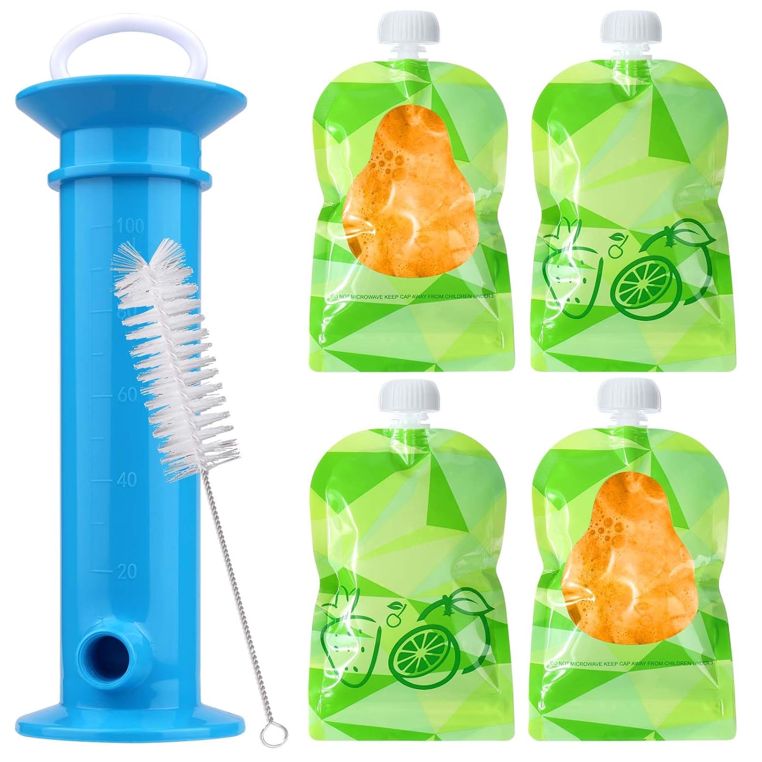 Juome Baby Food Pouch Maker Set: Refillable & Reusable for Mess-Free Feeding