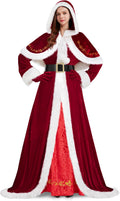 4 Pieces Mrs Claus Costume for Women - Complete Santa Outfit
