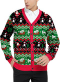Ugly Christmas Cardigan Sweater - Festive VNeck Button Pullover