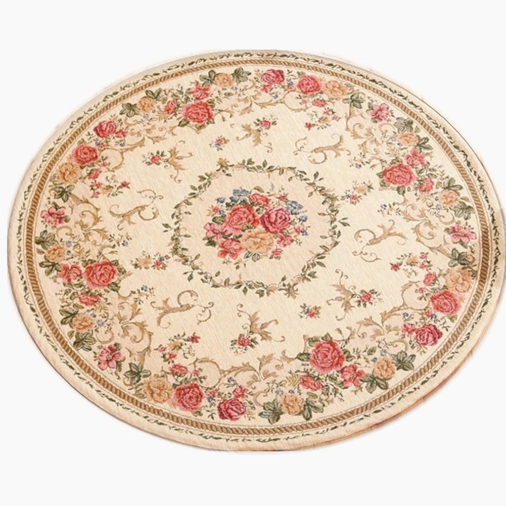 Ukeler Soft Jacquard Floral Rose Yoga Mat 3'x3 - Shabby Chic Home Decor