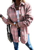 PRETTYGARDEN Plaid Shacket Jacket for Women - Lightweight Fall Layer