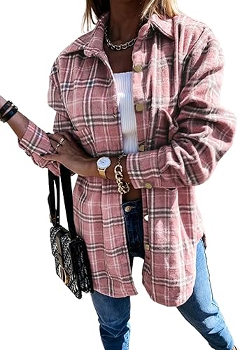 PRETTYGARDEN Women's 2023 Fall Plaid Shacket Jacket Review