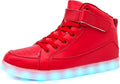 LED Light Up Shoes for Kids High Top Sneakers - Rechargeable LED Glow