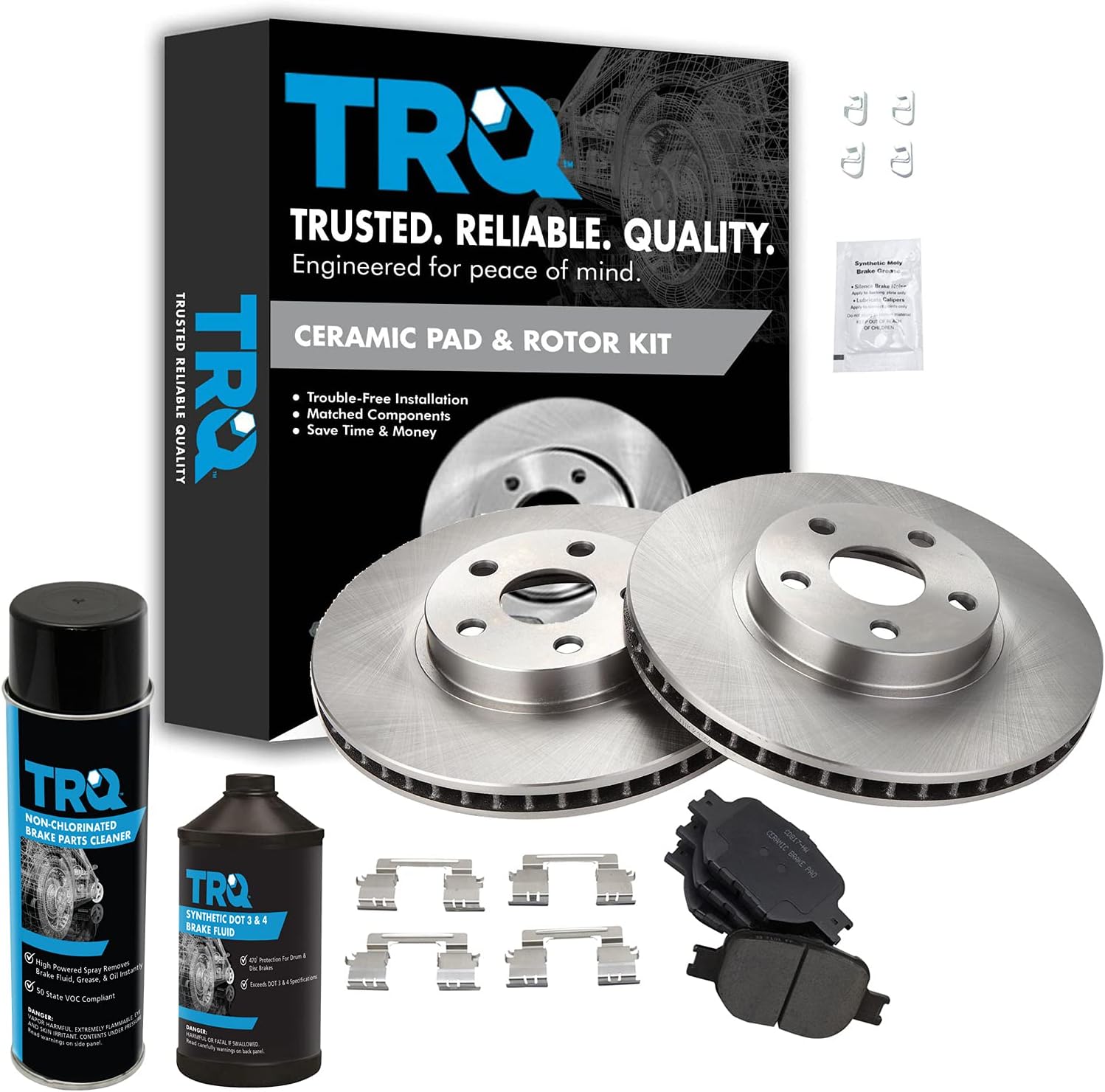 TRQ Front Brake Pad & Rotor Kit for Scion tC and Toyota Celica