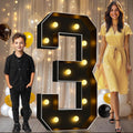 Pooqla 4 FT Light Up Marquee Number 3 - Giant LED Mosaic Number