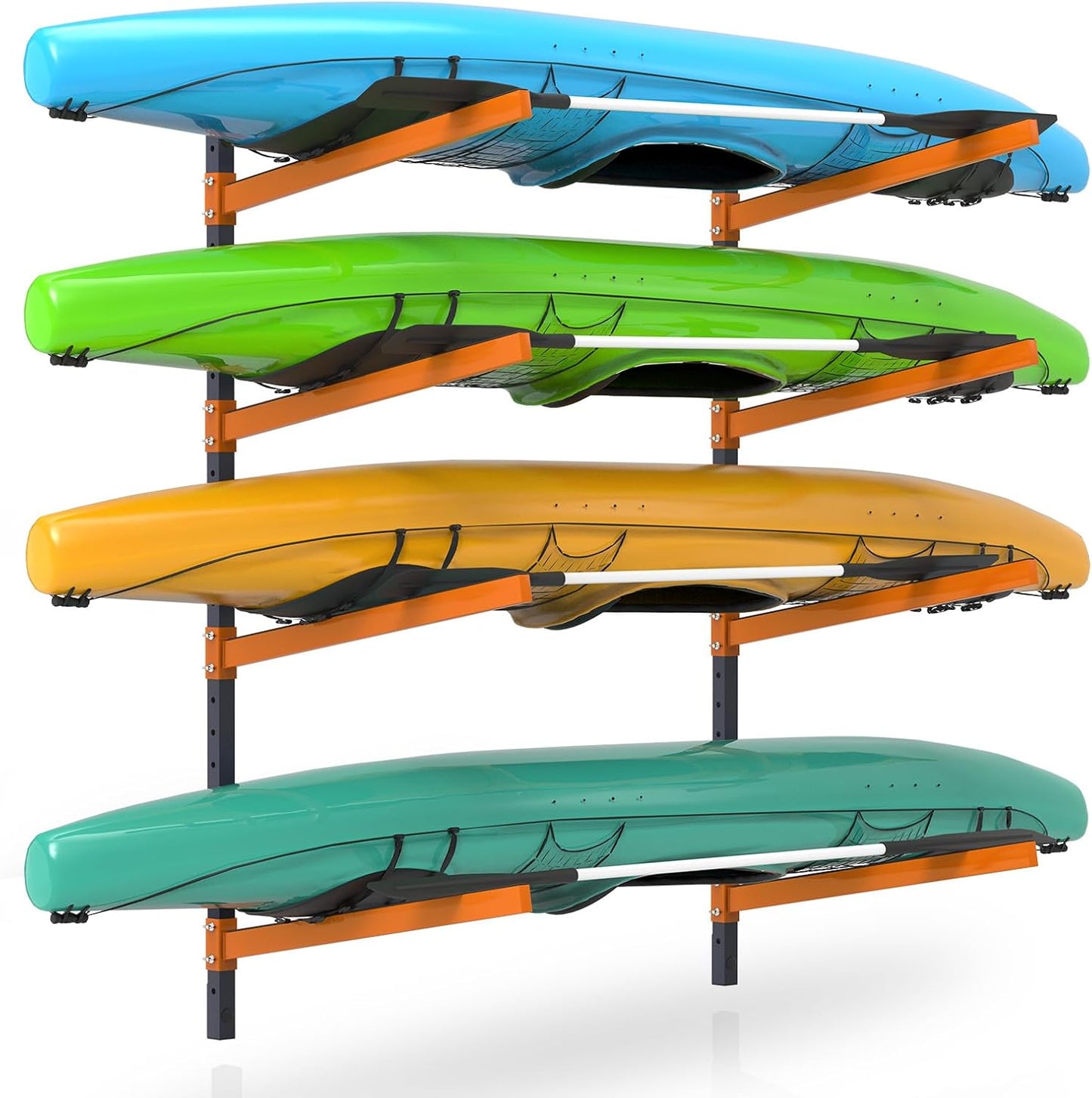 Heavy Duty Adjustable Kayak Storage Rack for Indoor Outdoor Use