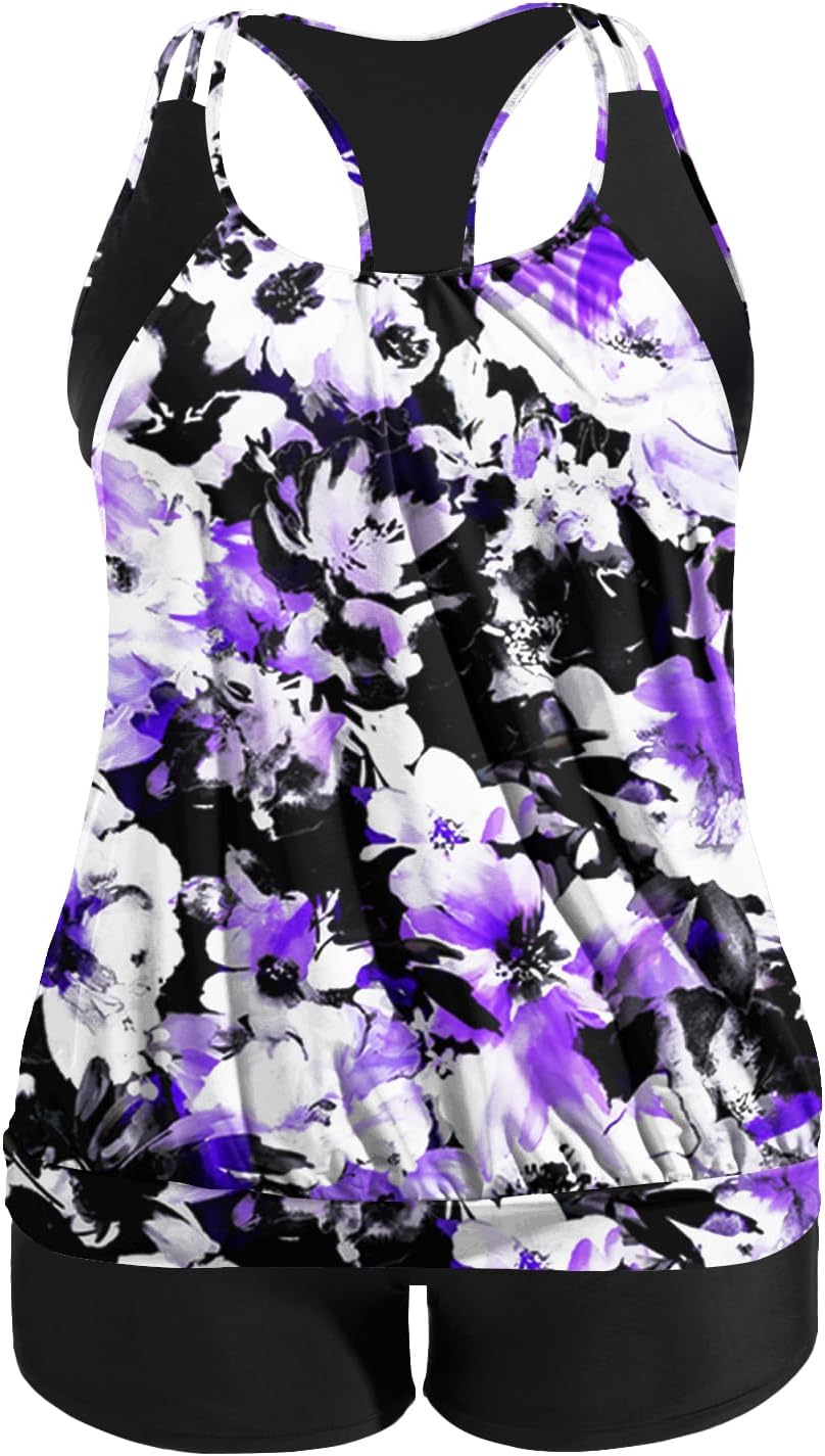 Holipick Plus Size Tankini Swimsuit for Women with Tummy Control