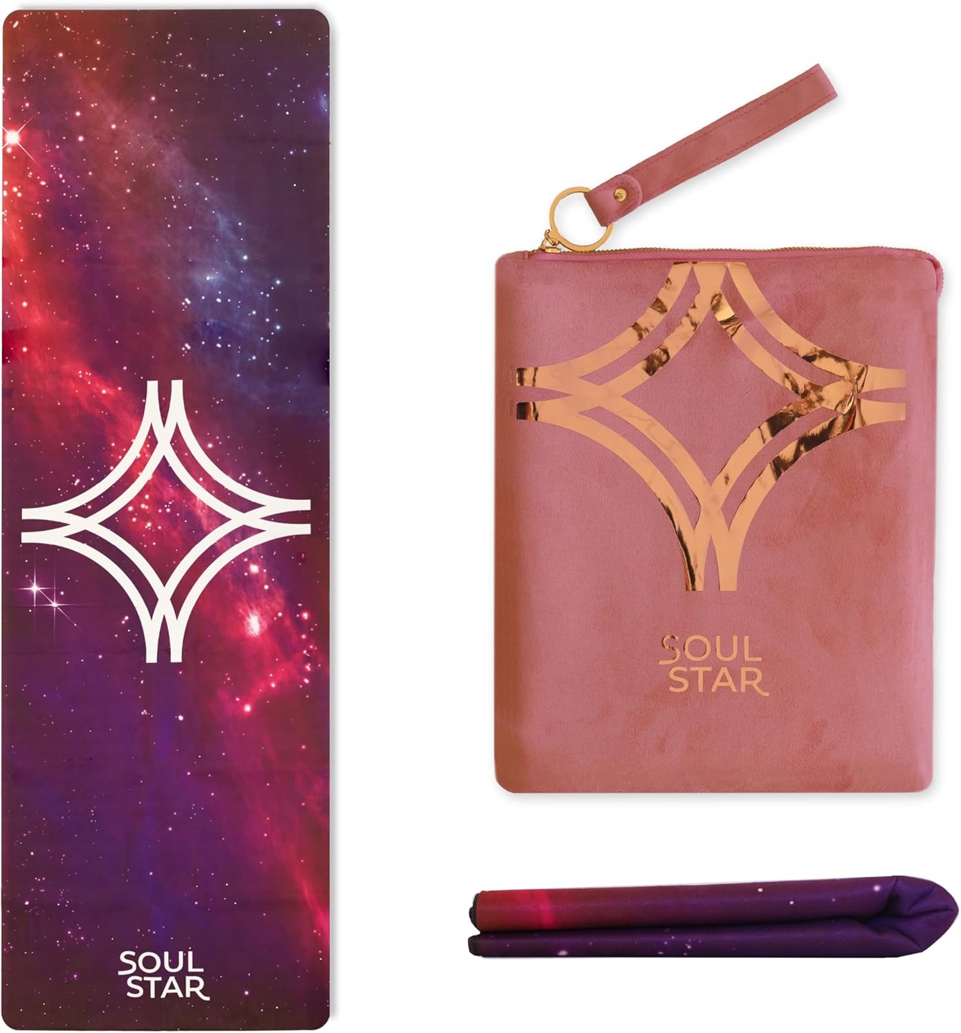 Soul Star Lite Travel Yoga Mat - Non-Slip Suede Grip, Foldable & Eco-Friendly