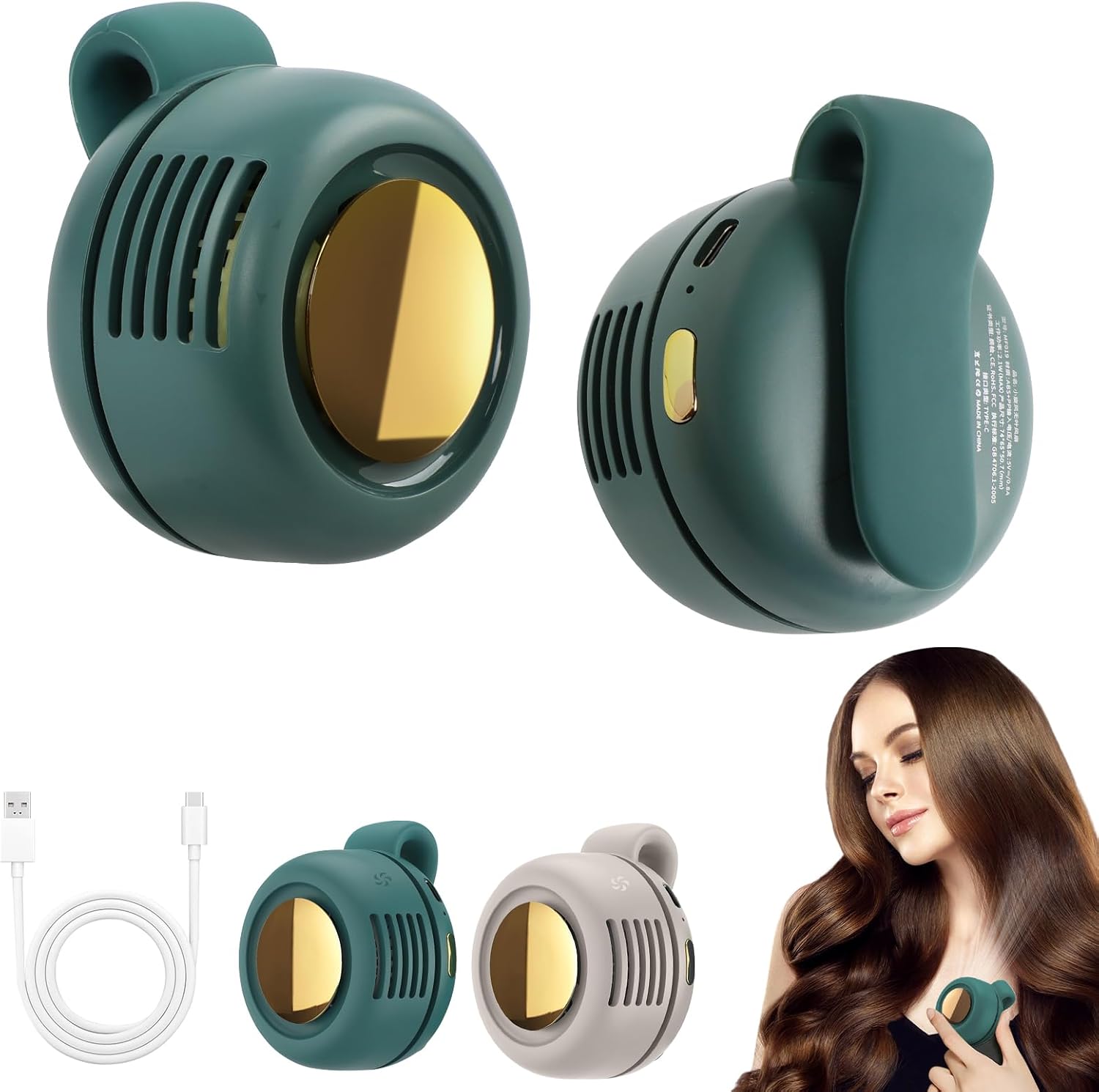 Portable Silent Mini Bladeless Fan Clip On for Travel & Office
