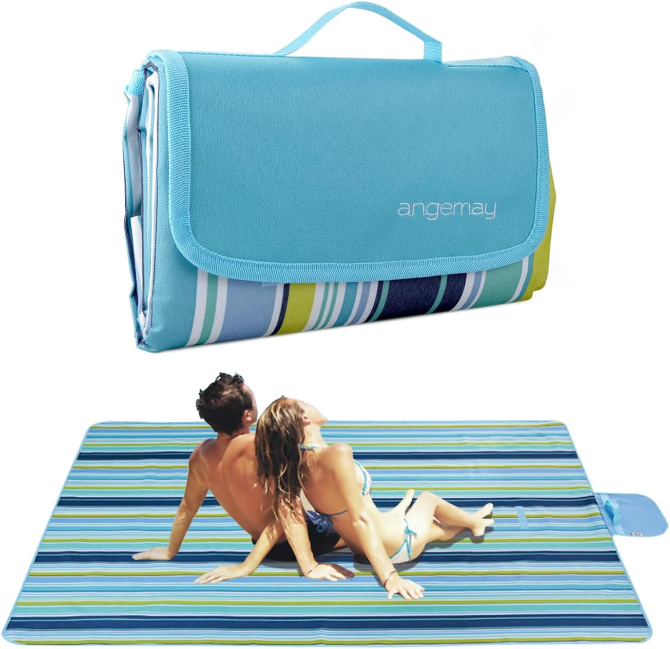 Extra Large Waterproof Beach Blanket by Angemay