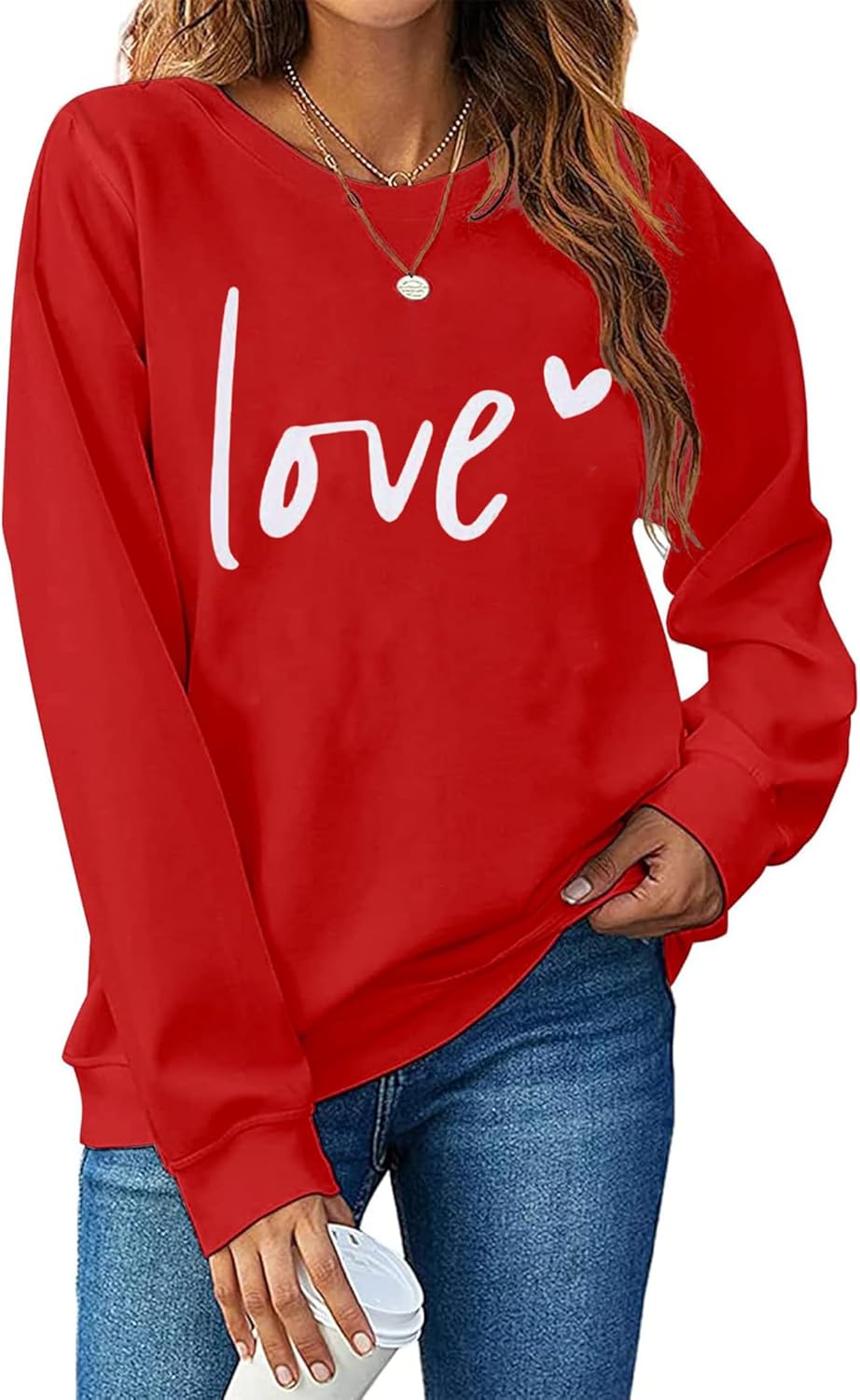 Love Heart Valentines Day Sweatshirt - Cozy & Chic! 