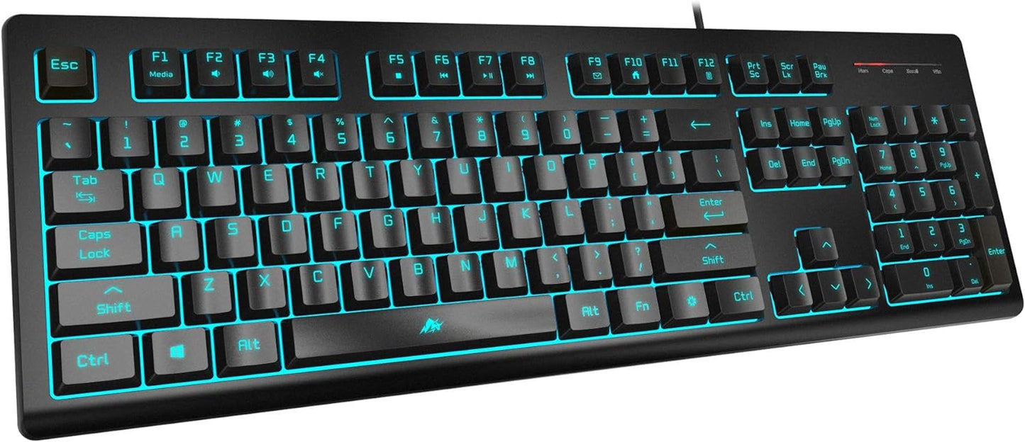 Silent Membrane Gaming Keyboard - Low Profile Illuminated Keys