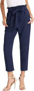 GRACE KARIN Women's High Waisted Paper Bag Work Pants - Flattering Fit