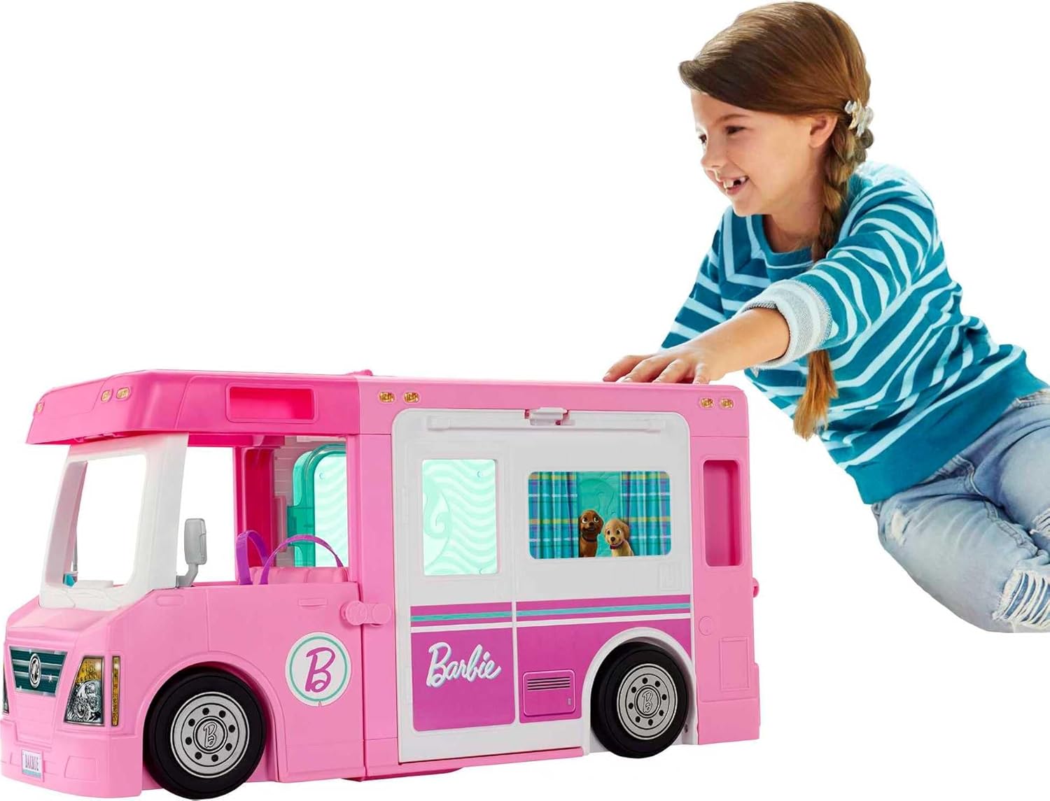 Barbie 3-in-1 Dream Camper Playset with 50 Accessories for Fun