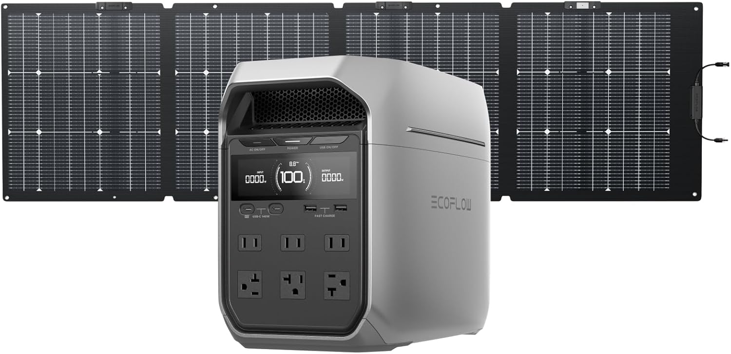 EF ECOFLOW Delta 3+: 1000W Solar Input, Portable Power Station