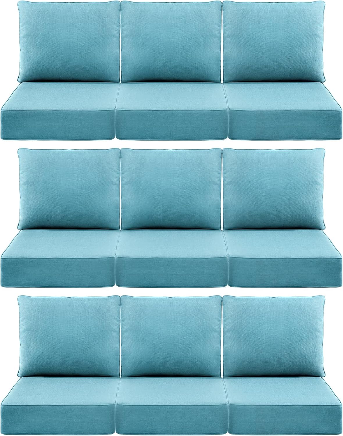 Luxury 6in Outdoor Cushions for Patio Furniture - Set of 9