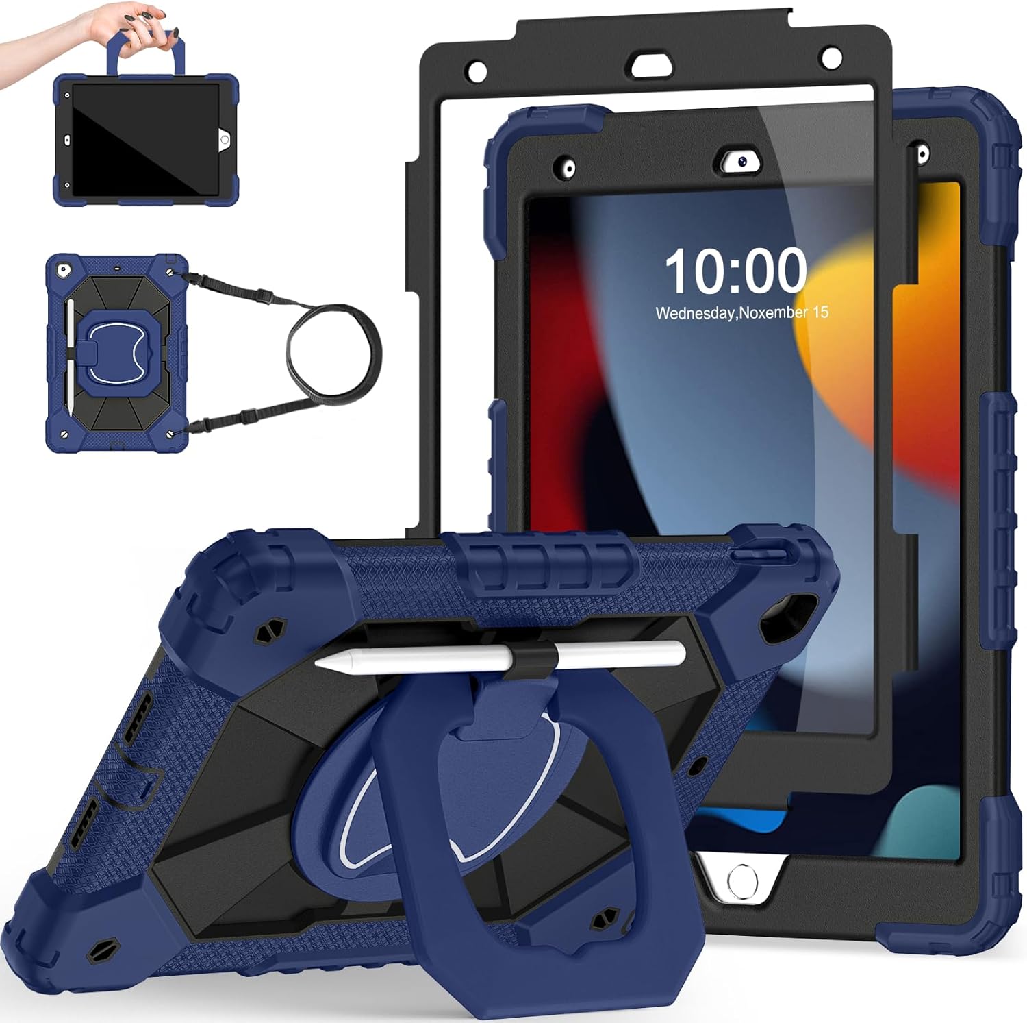 iPad 9th Generation Case with 360 Rotating Stand and Protection