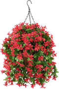 Artificial Hanging Plants Basket with Faux Silk Violets - UV Resistant